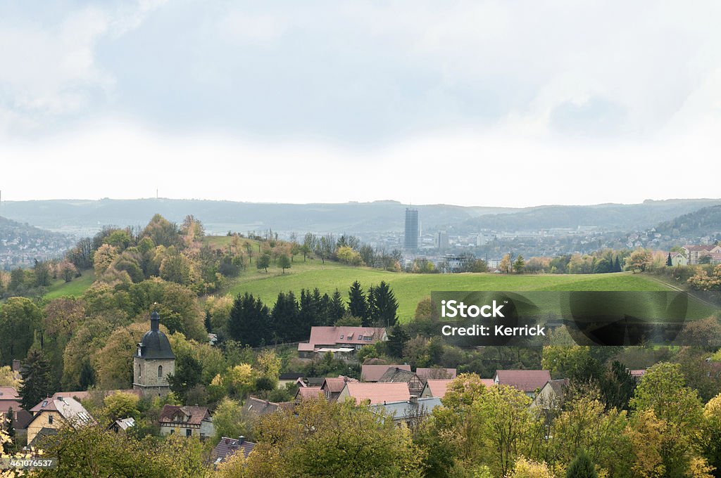 City Jena Deutschland im Herbst - Lizenzfrei Anhöhe Stock-Foto