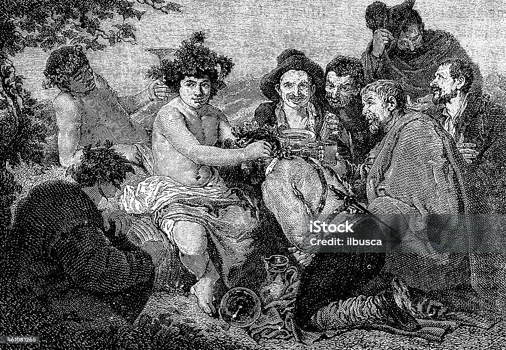 Betrunken Personen von Velasquez - Lizenzfrei Alt Stock-Illustration