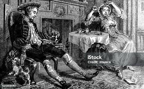 Couple By Hogarth Stock Illustration - Download Image Now - 19th Century Style, Adult, Adults Only