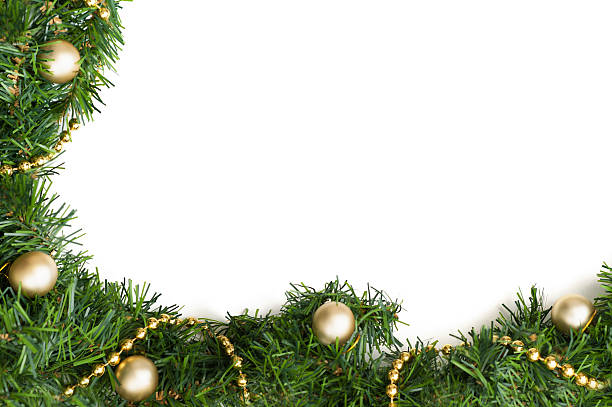 istock Christmas garland and ornaments frame 461082691