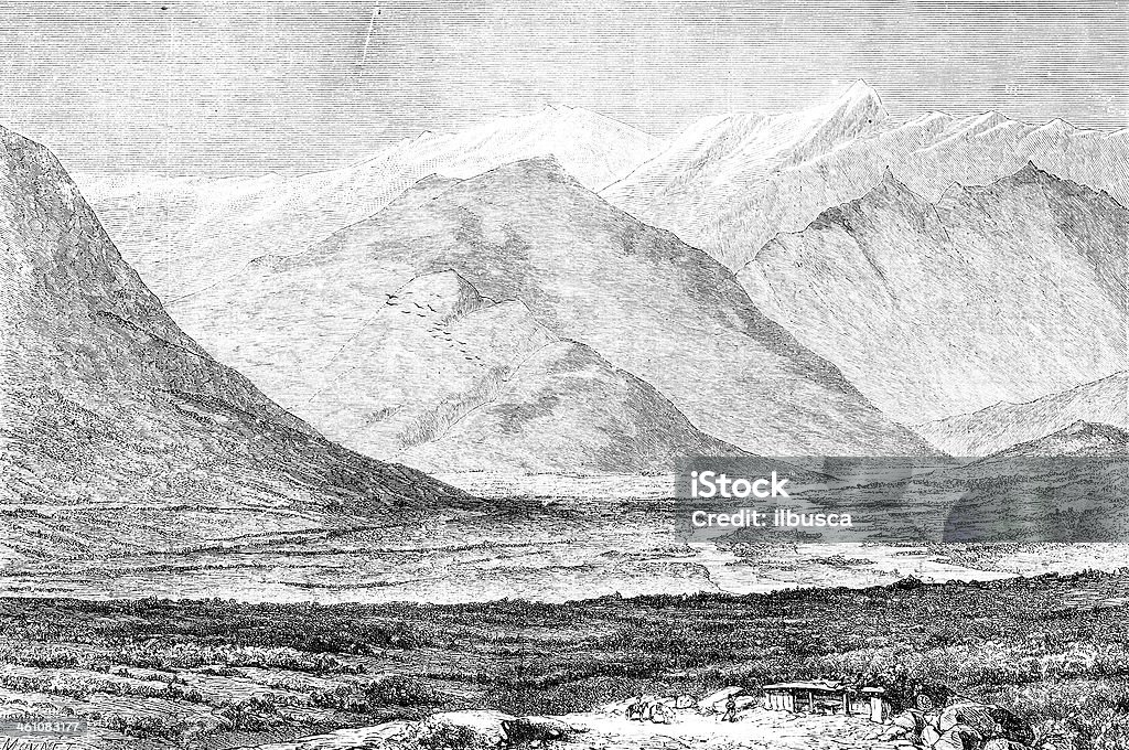 Valley, dans le sud de la Russie - Illustration de Gravure libre de droits