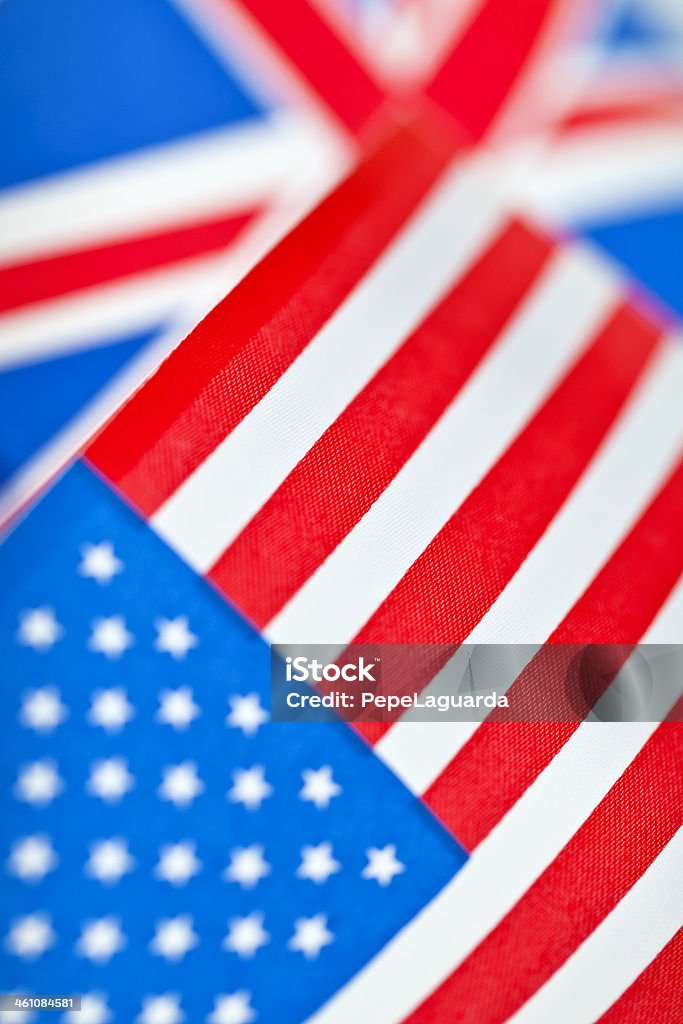 Estados Unidos e a Grã ­ Bretanha flags - Foto de stock de Bandeira Norte-Americana royalty-free