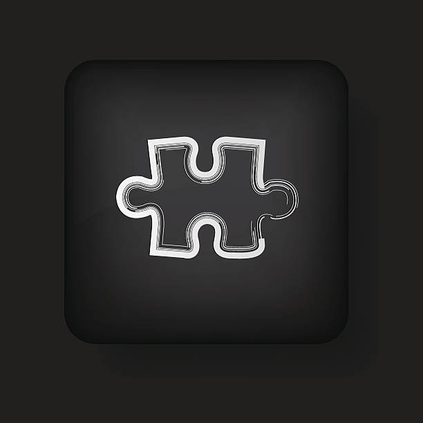 illustrations, cliparts, dessins animés et icônes de icône vecteur abstrait puzzle sur du noir.  eps10 - puzzle jigsaw piece jigsaw puzzle absence