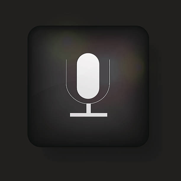 vektor-mikrofon symbol auf schwarz.  eps10 - interview stock-grafiken, -clipart, -cartoons und -symbole