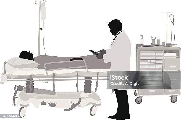 Urgentcare Stock Illustration - Download Image Now - In Silhouette, Bed - Furniture, Hospital