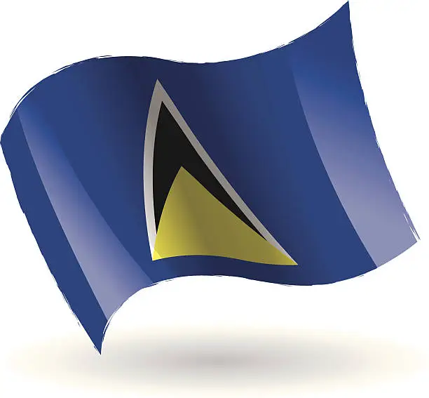 Vector illustration of Saint Lucia Flag Waving