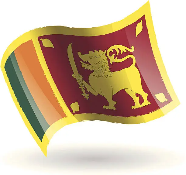 Vector illustration of Sri Lanka Flag Waving
