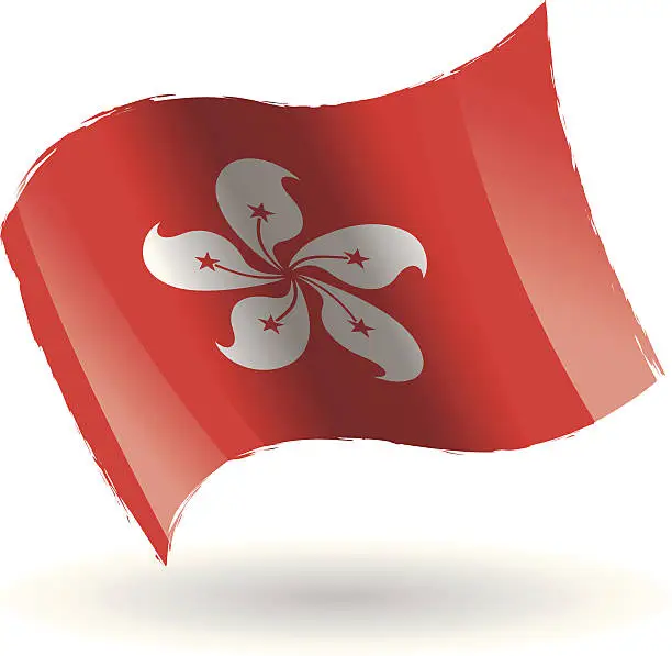 Vector illustration of Hong Kong Flag Waving