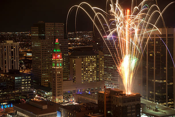 Fireworks celebration over Downtown Denver Colorado