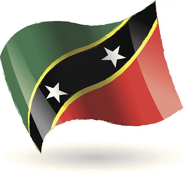 Vector illustration of Saint Kitts and Nevis Flag Waving