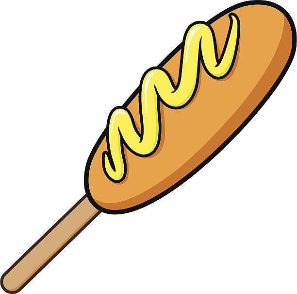 ilustraciones, imágenes clip art, dibujos animados e iconos de stock de corn dog - corn dog