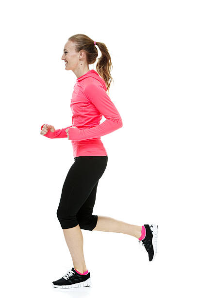 istock Smiling woman in running with exercise clothes 461105837