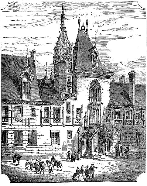 jacques coeur dom w bourges - cher stock illustrations