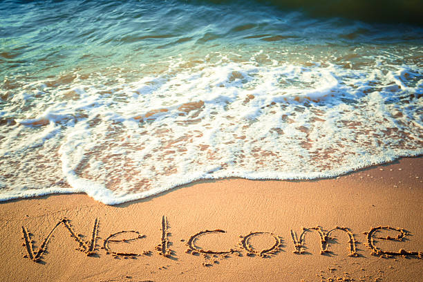 istock Writing Welcome on the Beach in Thailand 461108829