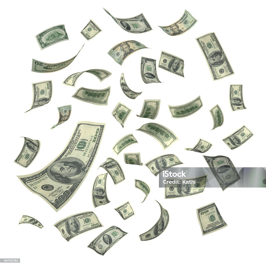 Sinkende Geld Rechnungen (XXXL) - Lizenzfrei 100-Dollar-Schein Stock-Foto