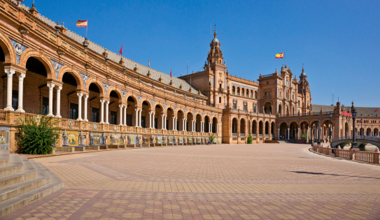 Plaza de España is a plaza located in the Parque de María Luisa in Seville and was built in Renaissance Revival style for the Ibero-American Exposition of 1929.