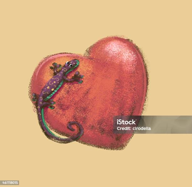 Love Lizard Stock Illustration - Download Image Now - Animal Wildlife, Animals In The Wild, Heart Shape