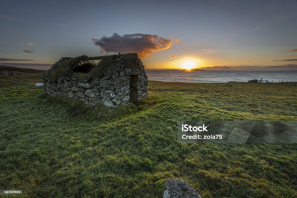 Старый Shetland - Стоковые фото Восход солнца роялти-фри