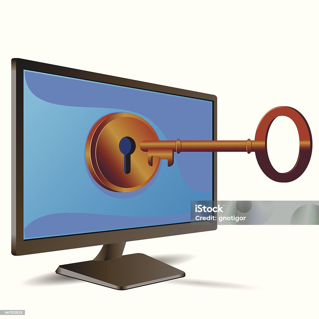 Computer Key Ii Computer Computer And Key Stock Illustration - Download Image Now ...