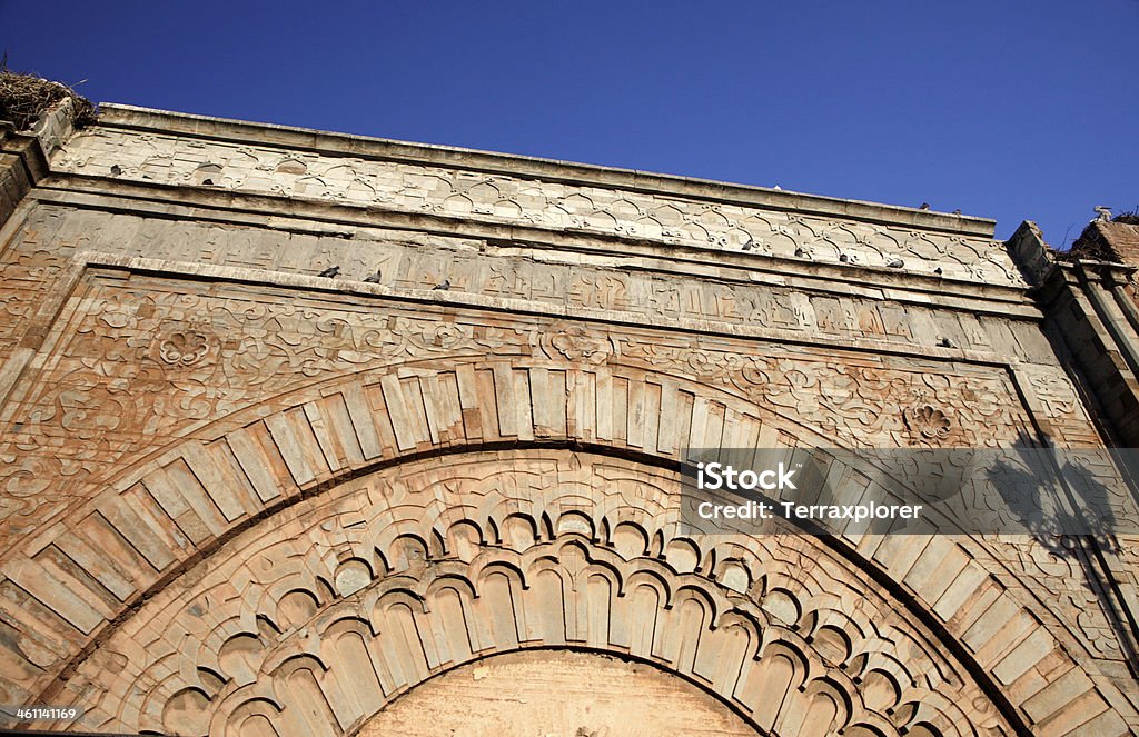 Portão Bab Agnaou cidade, Medina de Marrakech, Marrocos - Foto de stock de Marrakech royalty-free