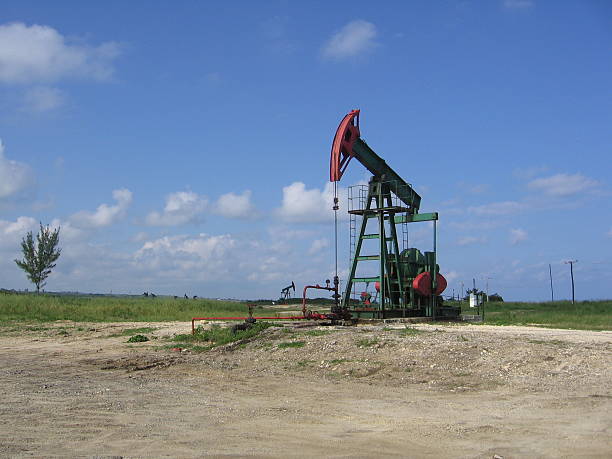 campo de petróleo - wellhead fotografías e imágenes de stock