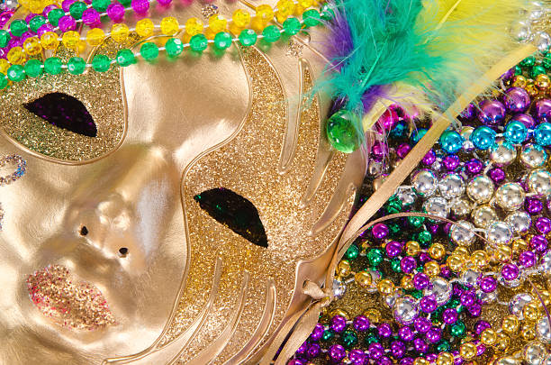 istock Mardi Gras beads and mask 461156469