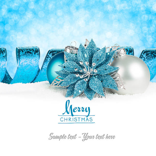 silver and petrol christmas greeting card