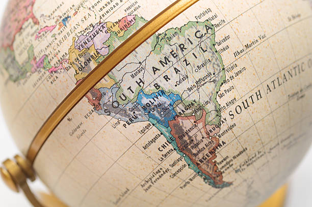 Globe South America stock photo