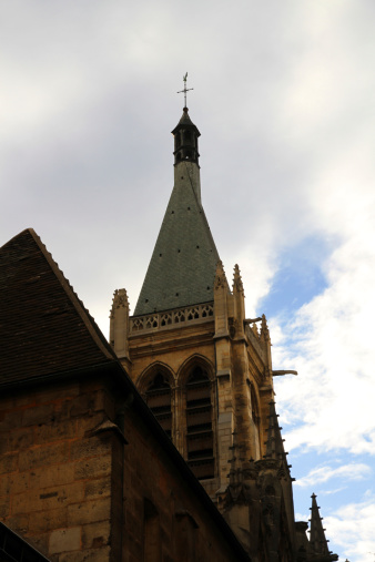 The tower of Saint Severin church in Paris.