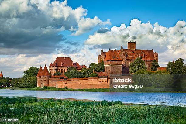 Medieval Malbork Castle On The River Nogat Stock Photo - Download Image Now - Castle, Malbork, 15th Century Style