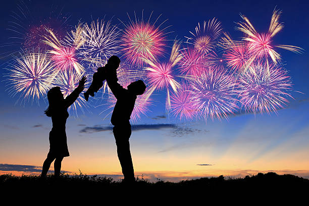 istock happy family with fireworks 461164055