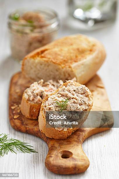 Salmon And Soft Cheese Spread On Bread Stock Photo - Download Image Now - Pate, Spread - Food, Appetizer