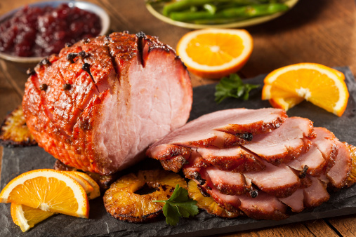 Studio shot of processed turkey breast cut out on a white background