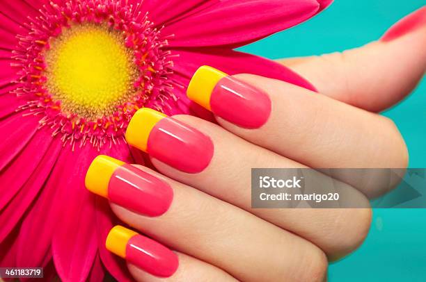 Twotone Manicure Stock Photo - Download Image Now - Fingernail, Manicure, Summer