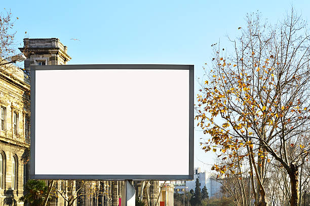 istock Blank billboard screen (clipping path) at the city street 461199299