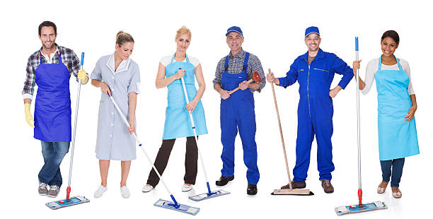 istock Group Of Cleaners With Mop 461202525
