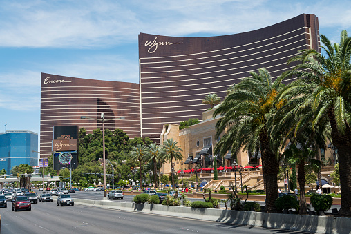 Las Vegas, Nevada, USA - May 25, 2013: Day time view at the Encore and Wynn, two famous Casino and hotels at the Las Vegas strip.