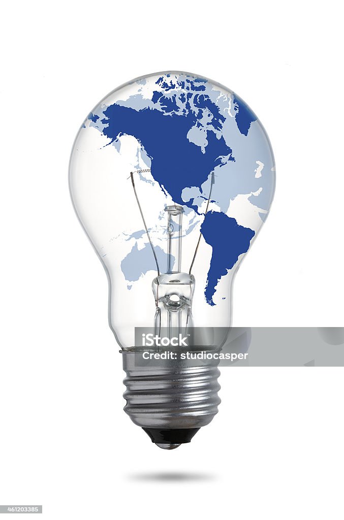 世界地図の電球 - アイデアのロイヤリティフリーストックフォト