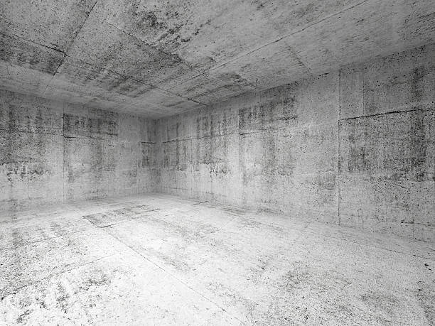 istock Abstract white interior of empty room with concrete walls 461203495