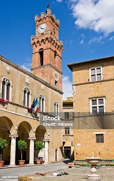 City Hall And Palazzo Borgia In Pienza Tuscany Italy Stock Photo - Download Image Now