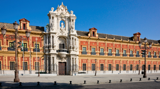 Palacio de San Telmo in the Spanish city of Sevilla was built in 1682 and at present is the seat of the presidency of the Andalusian Autonomous Government.