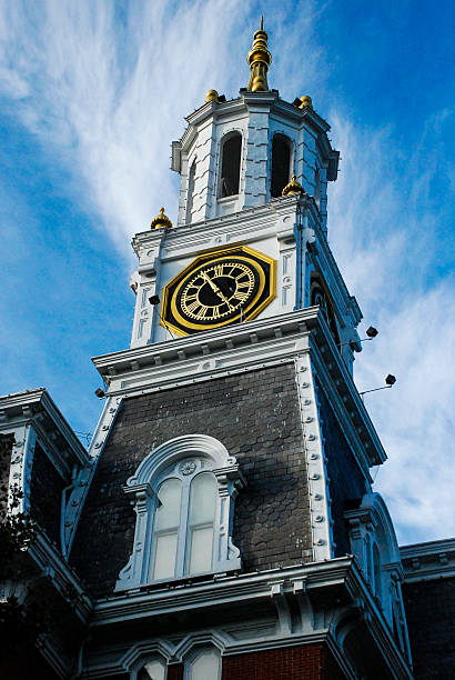 istock clock tower and City Hall Norwich Connecticut 461206737