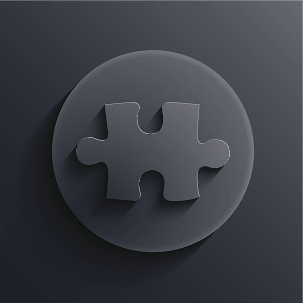 illustrations, cliparts, dessins animés et icônes de icône de vecteur de cercle sombre.  eps10 - puzzle jigsaw piece jigsaw puzzle absence