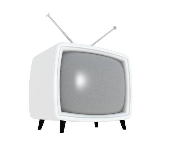 istock Old-fashioned White TV Isolated on Background 461211573