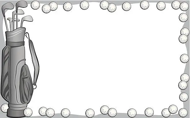 Vector illustration of Golf Bag Balls Frame