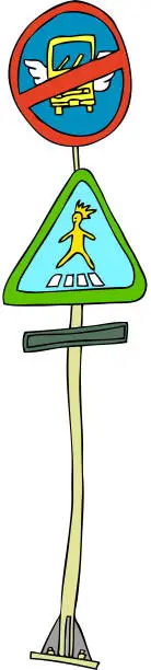 Vector illustration of guidepost stand on