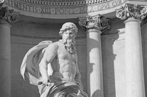 Statue of the Dioscuri, the Castor twin placed there in 1584 at the Campidoglio square staircase Rome Italy