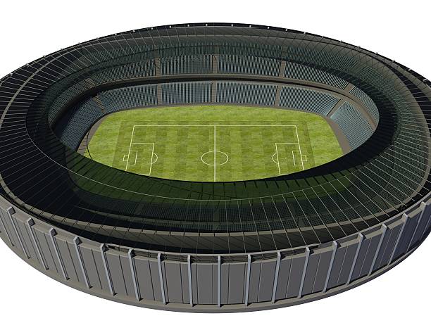 istock Olympic Stadium with Soccer Field on dark background 461215697