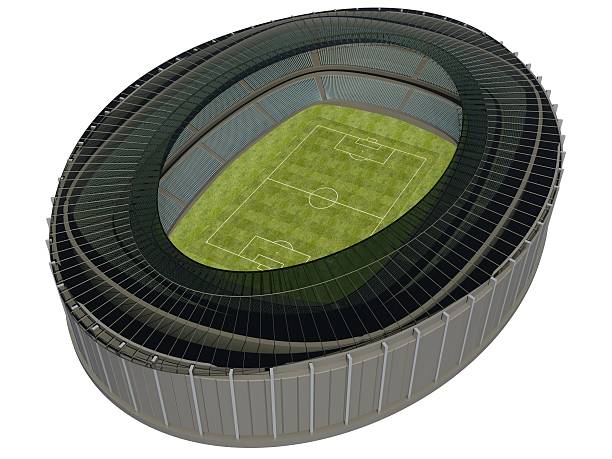 istock Olympic Stadium with Soccer Field on dark background 461215707