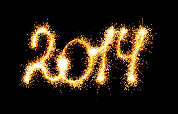 istock Happy New Year - 2014 made a sparkler 461215915